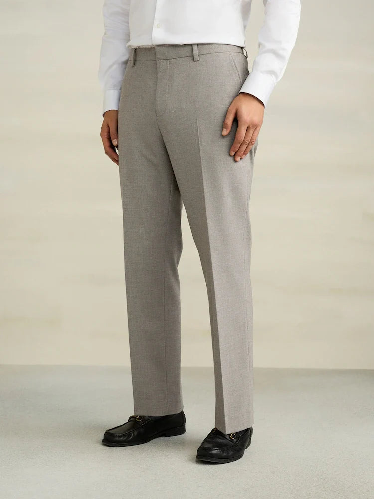 Neutral Regular Fit Motionflex Puppytooth Texture Suit Trousers