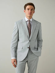 Grey Regular Fit Motionflex Puppytooth Texture Suit Jacket
