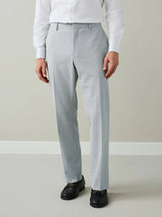 Grey Regular Fit Motionflex Puppytooth Texture Suit Trousers