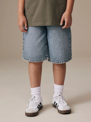 Mid Blue Denim Jort Shorts (3-16yrs)