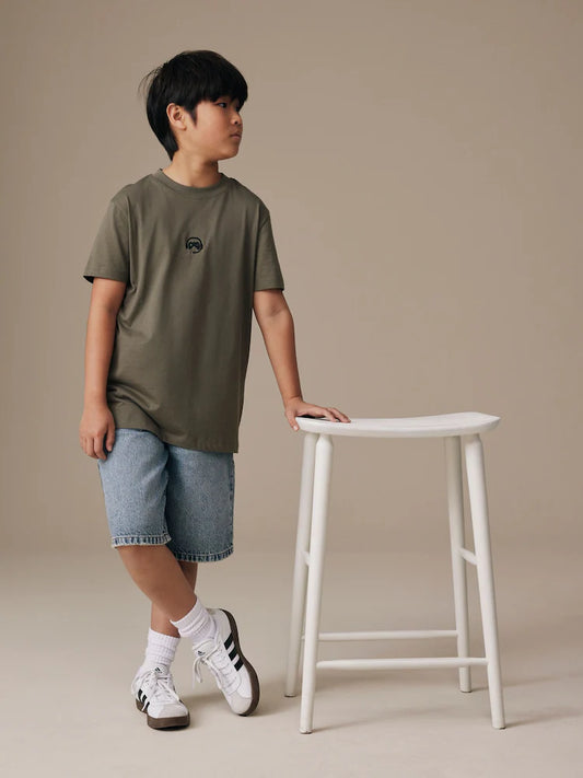 Mid Blue Denim Jort Shorts (3-16yrs)