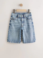 Mid Blue Denim Jort Shorts (3-16yrs)