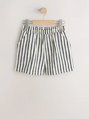 Black/White Stripe Textured Shorts (3-16yrs)