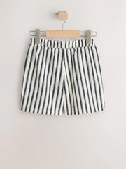 Black/White Stripe Textured Shorts (3-16yrs)