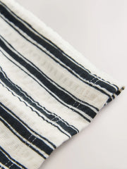 Black/White Stripe Textured Shorts (3-16yrs)