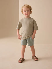 Sage Green Soft Textured Pull On Shorts (3mths-7yrs)