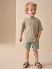 Sage Green Soft Textured Pull On Shorts (3mths-7yrs)