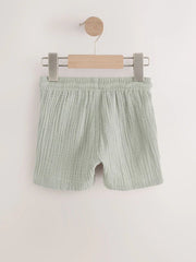 Sage Green Soft Textured Pull On Shorts (3mths-7yrs)