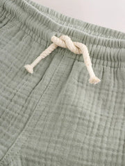 Sage Green Soft Textured Pull On Shorts (3mths-7yrs)