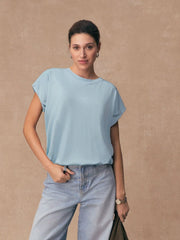 Light Blue Cap Sleeve TENCEL™ Modal Blend T-Shirt