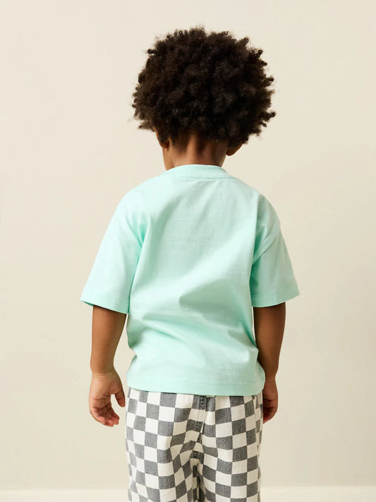 Mint Green Smile Short Sleeve Small Graphic T-Shirt (3mths-8yrs)