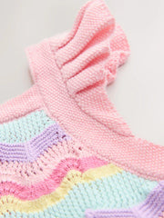 Pink Stripe Knitted Top And Shorts Set (3mths-7yrs)