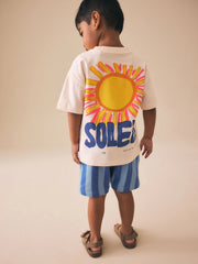 Ecru Soleil Sun Short Sleeve Back Print T-Shirt and Shorts Set (3mths-7yrs)