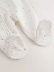 Cream Hello World Baby Sleepsuit and Hat Set (0-9mths)
