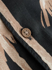 Black Palm All Over Print Short Sleeve Revere Collar Shirt (3-16yrs)