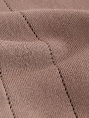 Taupe Brown Knitted Revere Collar Polo Shirt (3-16yrs)