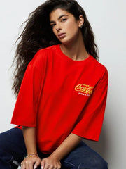 Red Official Coca Cola License Short Sleeve T-Shirt