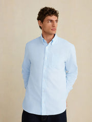 Blue Long Sleeve N.Premium 100% Cotton Regular Fit Oxford Shirt