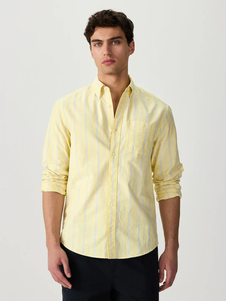 Yellow Stripe Oxford Long Sleeve Shirt