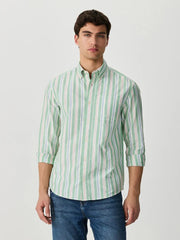 Green Stripe Oxford Long Sleeve Shirt