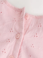 Pink Broderie Baby Romper (0mths-2yrs)