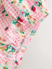Pink Floral Bloomer Baby Romper (0mths-2yrs)