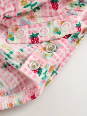 Pink Floral Bloomer Baby Romper (0mths-2yrs)