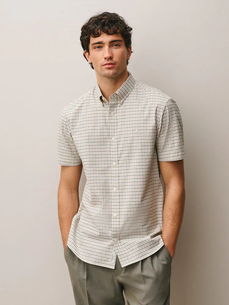 Neutral Check Trident Short Sleeve Shirt
