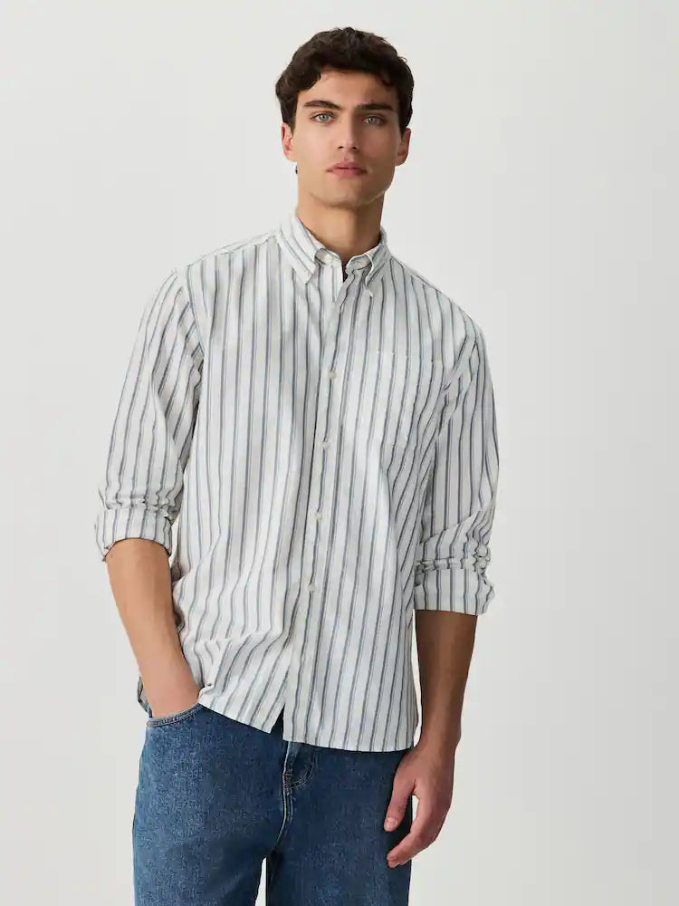 Blue Stripe Oxford Long Sleeve Shirtz