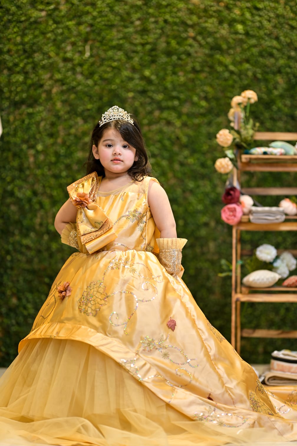 gold newborn dress Shaham Gold | QS STUDIO | Frocks