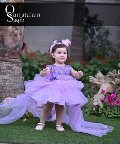 Short Frock Based On Emb Net Border Frock With Seq Body | QS STUDIO | Girls Apparel | Kids Clothes