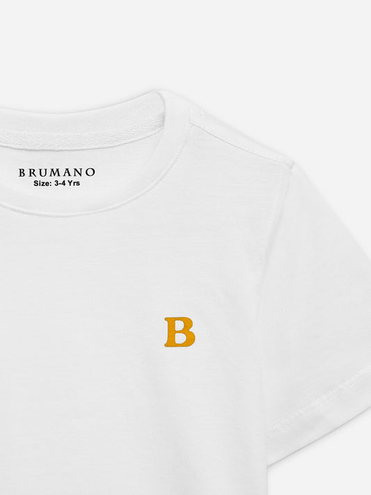 White 100% Cotton Casual Tee Brumano Pakistan