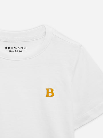 White 100% Cotton Casual Tee Brumano Pakistan