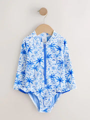 Blue Palm Sunsafe Long Sleeve Swimsuit (3mths-7yrs)