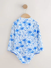 Blue Palm Sunsafe Long Sleeve Swimsuit (3mths-7yrs)