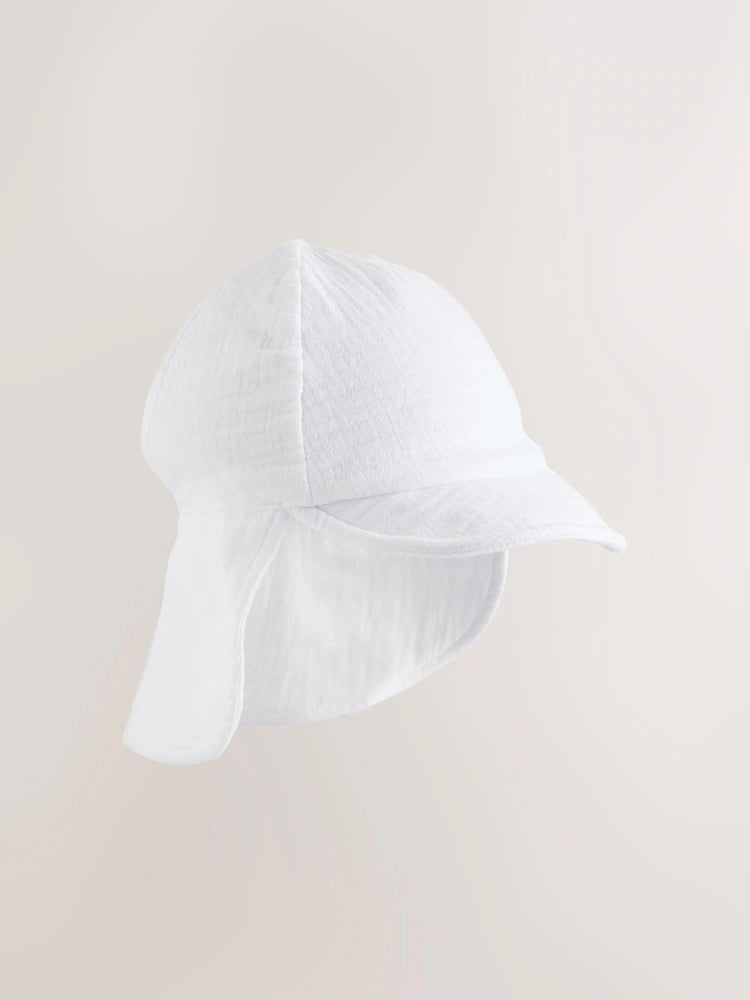 White Crinkle Legionnaire Baby Hat