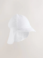 White Crinkle Legionnaire Baby Hat