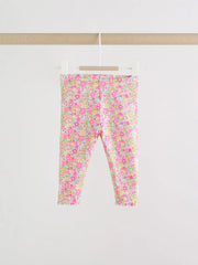 Pink Flower Rib Top and Leggings Baby Set 2 Piece (0mths-2yrs)