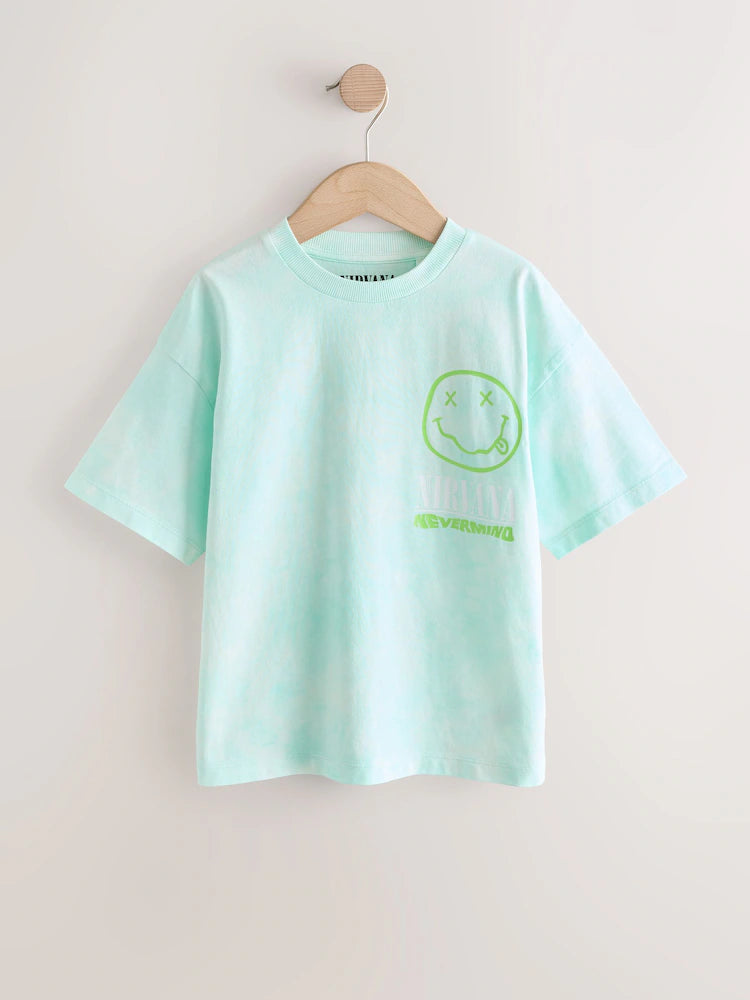 Blue Tie Dye Nirvana Band T-Shirt (3-16yrs)