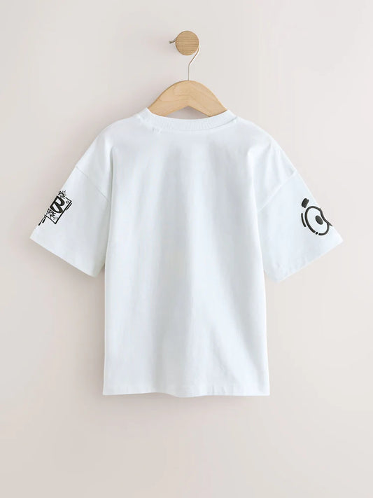 White Graffiti Spongebob T-Shirt (3-16yrs)