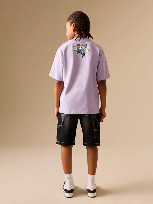 Lilac Purple Short Sleeve Graphic T-Shirt (3-16yrs)