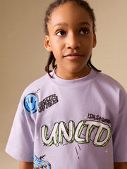 Lilac Purple Short Sleeve Graphic T-Shirt (3-16yrs)