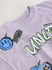 Lilac Purple Short Sleeve Graphic T-Shirt (3-16yrs)