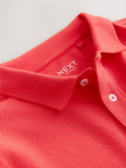 Coral Red Sign Off Short Sleeve Polo Shirt (3-16yrs)