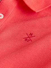 Coral Red Sign Off Short Sleeve Polo Shirt (3-16yrs)