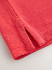 Coral Red Sign Off Short Sleeve Polo Shirt (3-16yrs)