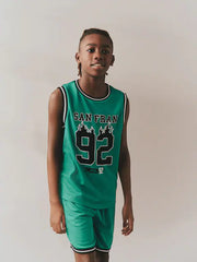 Bright Green Basketball Tank & Shorts Set (3-16yrs)