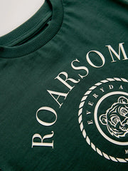 Green Roarsome Tiger Short Sleeve Graphic T-Shirt (3mths-7yrs)