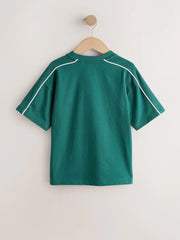 Green Piping Short Sleeve Graphic T-Shirt (3-16yrs)