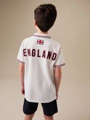 White England Football Polo Shirt (3-16yrs)